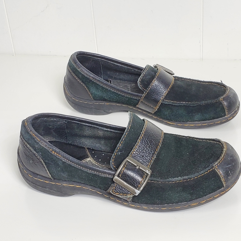 Born Jami leather buckle slip on shoes size 6